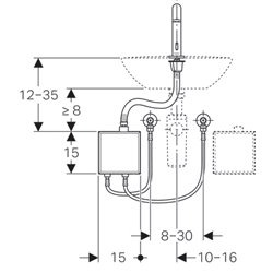 Robinetterie lavabo Piave 116.163.21.1 Sans mitigeur, Module apparent