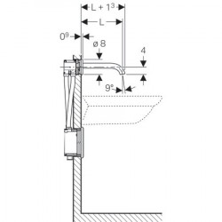 Robinetterie lavabo Piave 116.262.21.1 Avec mitigeur, longueur robinet 17 cm