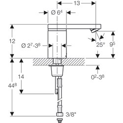 Robinetterie lavabo type 186 116.236.21.1 Sans mitigeur 