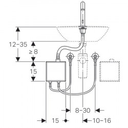 Robinetterie lavabo Piave 116.161.21.1 Sans mitigeur, Module apparent