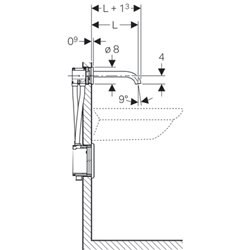 Robinetterie lavabo Piave 116.282.21.1 Avec mitigeur, longueur robinet 22 cm