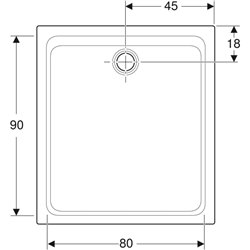 Melua rectangulaire 00097100000 100x90 cm, blanc brillant