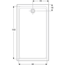 Melua rectangulaire 00097900777 160x90 cm, blanc mat