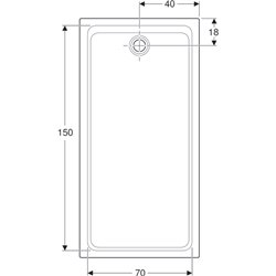 Melua rectangulaire 00096100777 160x80 cm, blanc mat