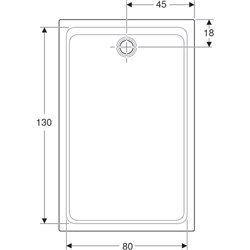 Melua rectangulaire 00097600777 140x90 cm, blanc mat