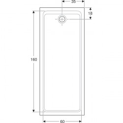 Melua rectangulaire 00094900777 170x70 cm, blanc mat