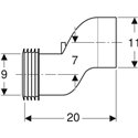 Kit de manchon de raccordement 131.108.11.1 pour WC suspendu excentré de 7 cm