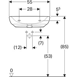 Lavabo Renova Comfort 500.913.00.1 55 cm sans percement ni trop-plein