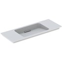 Lavabo ONE 500.396.01.3 105 cm, trop-plein dissimulé, cache blanc brillant