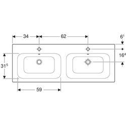 Lavabo Renova Plan 122230000 130 cm 