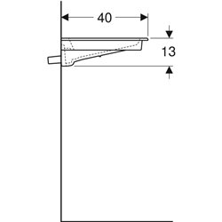 Lavabo ONE 500.395.01.3 90 cm, trop-plein dissimulé, cache blanc brillant