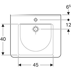 Lavabo Renova Comfort Square 128665000 65 cm 1 trou percé, avec trop-plein