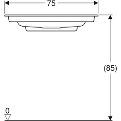 Lavabo ONE 500.391.01.3 75 cm, trop-plein dissimulé, cache blanc brillant