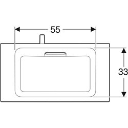 Lavabo ONE 500.391.01.3 75 cm, trop-plein dissimulé, cache blanc brillant