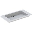 Lavabo ONE 500.391.01.3 75 cm, trop-plein dissimulé, cache blanc brillant