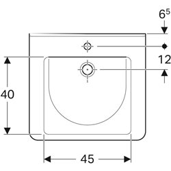 Lavabo Renova Comfort Square 128660000 60 cm 1 trou percé, avec trop-plein