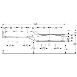Lavabo Bambini 430050016 180 cm lavabo le plus bas à droite