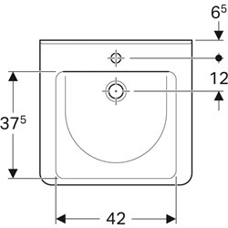 Lavabo Renova Comfort Square 128555000 55 cm 1 trou percé, avec trop-plein