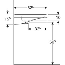 Lavabo Renova Comfort Square 128555000 55 cm 1 trou percé, avec trop-plein