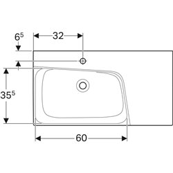 Lavabo Xeno² 500.533.01.1 90 cm plage de dépose à droite