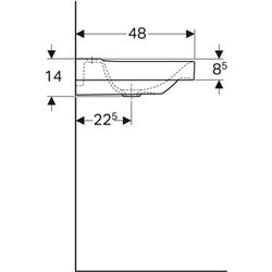 Lavabo Xeno² 500.533.01.1 90 cm plage de dépose à droite
