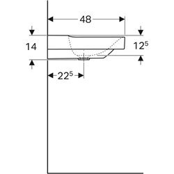 Lavabo Xeno² 500.550.01.1 120 cm trou robinetterie gauche et droite