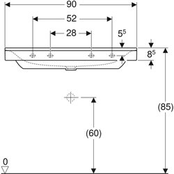 Lavabo Xeno² 500.532.01.1 90 cm sans trou robinetterie