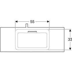 Lavabo ONE 500.396.01.2 105 cm, trop-plein dissimulé, cache chromé brossé