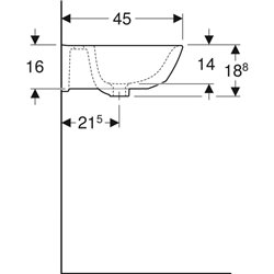 Lavabo Renova 500.578.01.1 55 cm sans trop plein