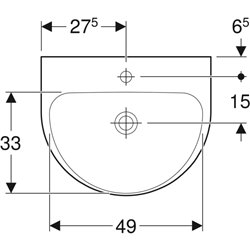 Lavabo Renova 500.578.01.1 55 cm sans trop plein