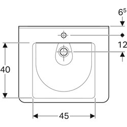 Lavabo Renova Comfort Square 128667000 65 cm 1 trou percé, sans trop-plein