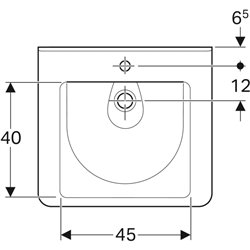 Lavabo Renova Comfort Square 128662000 60 cm 1 trou percé, sans trop-plein