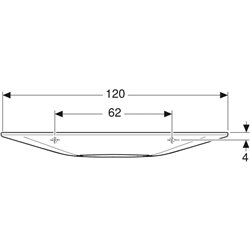 Lavabo ONE 500.392.01.2 120 cm, sans trop-plein, cache chromé brossé