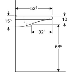 Lavabo Renova Comfort Square 128557000 55 cm 1 trou percé, sans trop-plein