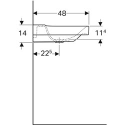 Lavabo Xeno² 500.534.01.1 90 cm plage de dépose à droite