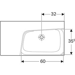 Lavabo Xeno² 500.536.01.1 90 cm plage de dépose à gauche