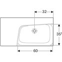 Lavabo Xeno² 500.536.01.1 90 cm plage de dépose à gauche