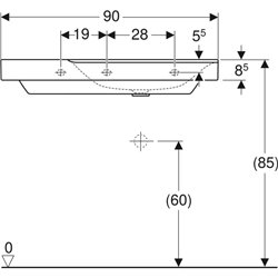 Lavabo Xeno² 500.536.01.1 90 cm plage de dépose à gauche