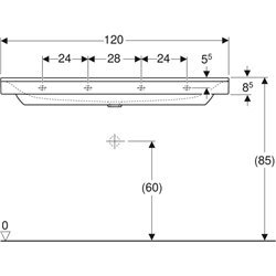 Lavabo Xeno² 500.552.01.1 120 cm sans trou robinetterie