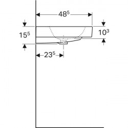 Lavabo iCon 124078000 75 cm sans trou robinetterie