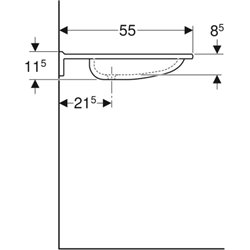 Lavabo Publica 500.666.01.2 70 cm avec découpes