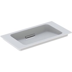 Lavabo ONE 500.391.01.1 75 cm, trop-plein dissimulé, cache chromé brillant