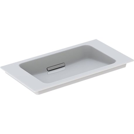 Lavabo ONE 500.391.01.1 75 cm, trop-plein dissimulé, cache chromé brillant