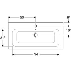 Lavabo Renova Plan 122200000 100 cm 