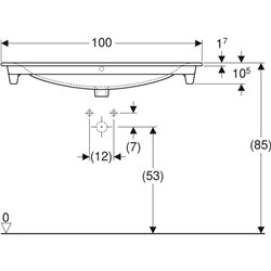 Lavabo Renova Plan 122200000 100 cm 