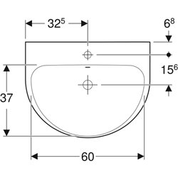 Lavabo Renova 500.372.01.1 65 cm avec trop plein