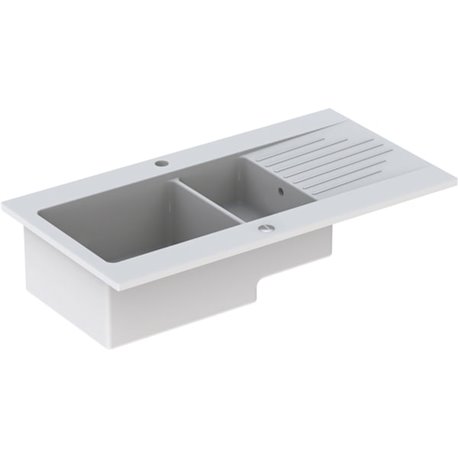 Evier Byblos 00658000000 2 cuves 100 cm blanc Evier Byblos 00658000000 2 cuves 100 cm blanc