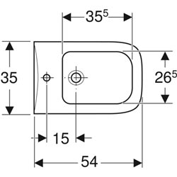 Bidet suspendu Renova Plan 232150000 dégagement au sol 7 cm 34x35x54 cm