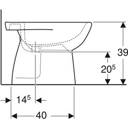 Bidet sur pied Renova 501.438.00.1  39x36x54 cm