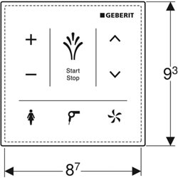 Tableau de commande mural 147.038.SI.1 pour abattant et WC complet, blanc